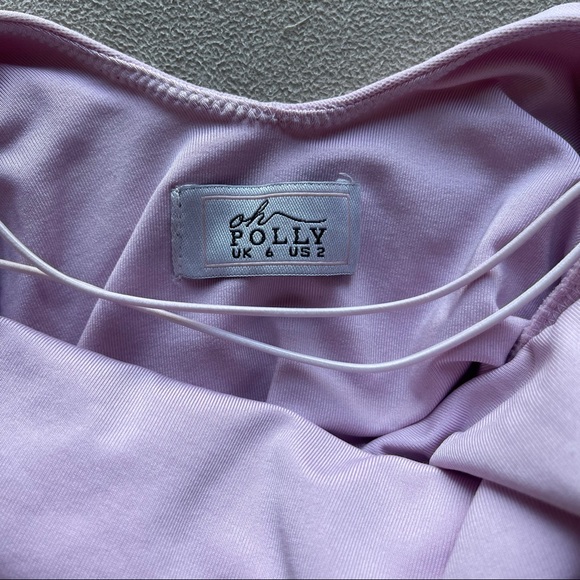 NWOT OH POLLY Cowell neck mini dress in pink - Picture 9 of 9